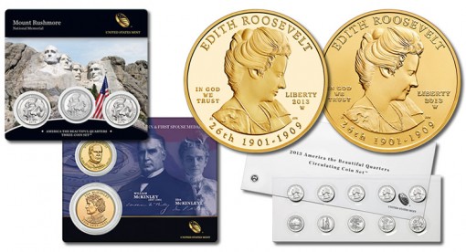 Quarters Sets, Edith Roosevelt Gold Coins and McKinley Medal Set