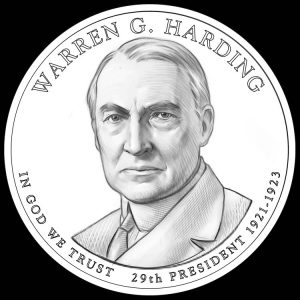 Warren G. Harding Presidential $1 Coin Design