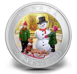 2013 50c 3D Snowman Coin