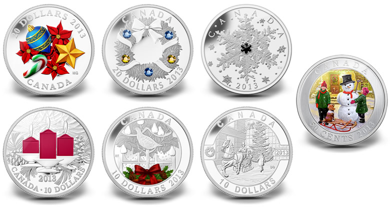 2013 Canada Holiday Christmas Gift Coin Set Complete from the Mint