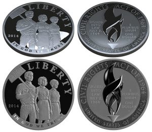 2014 Civil Rights Act of 1964 Silver Dollar Designs