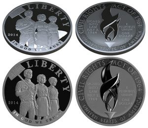 2014 Civil Rights Act of 1964 Silver Dollar Designs