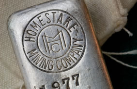 Homestake Mining Company silver bullion bar