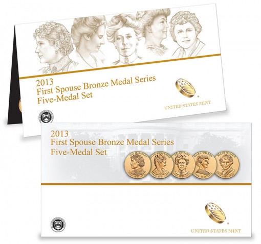 Packaging for the 2013 First Spouse Bronze Five-Medal Set