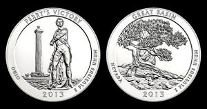 Perry's Victory and Great Basin 5 Oz Silver Bullion Coins
