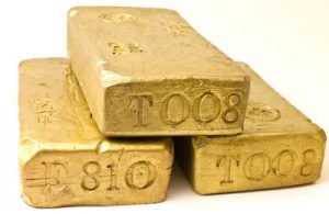 Three bullion gold bars