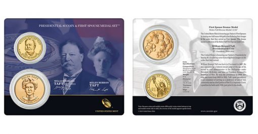 William Howard Taft $1 Coin and Helen Taft First Spouse Medal Set