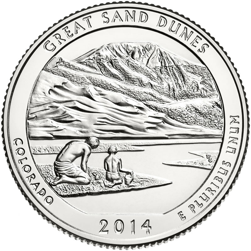 3 Coins US National Park Quarter Arches 2014-P D S  BU Mint State