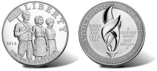 2014-P Proof Civil Rights Act of 1964 Silver Dollar