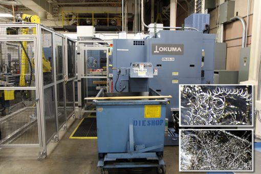 Denver Mint's Shaping CNC Lathe and Metal Die Shavings