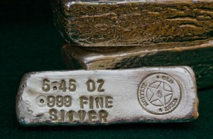 Silver bullion, three 999 fine bars