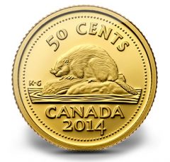 2014 50c Gold Beaver Coin Inspired by 1937 Canadian Nickel Design