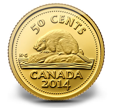 2014 50c Proof Gold Beaver Coin