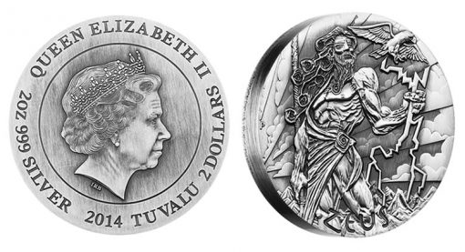 2014 Zeus High Relief 2 oz Silver Coin