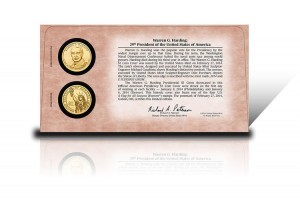 Back of 2014 Warren G. Harding $1 Coin Cover