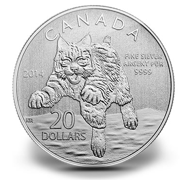 Canadian 2014 $20 Bobcat Silver Coin
