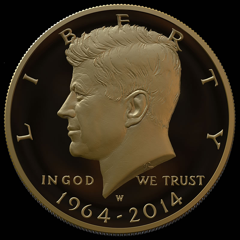 First Commemorative Mint 2014 50th Anniversary Kennedy Half Dollar 