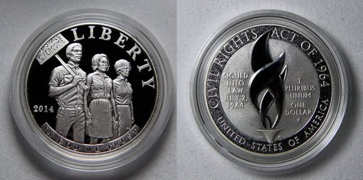 Photo of 2014-P Proof Civil Rights Act of 1964 Silver Dollar