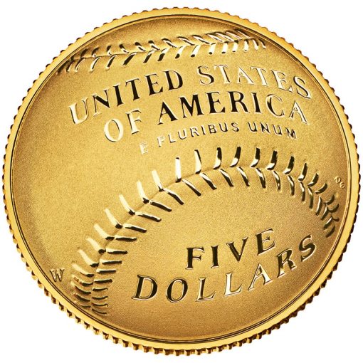2014 National Baseball Hall of Fame Proof $5 Gold Coin - Reverse