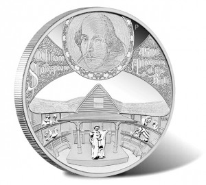2014 William Shakespeare 5 oz Silver Proof Coin