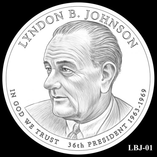 2015 Presidential $1 Coin Design Candidate LBJ-01