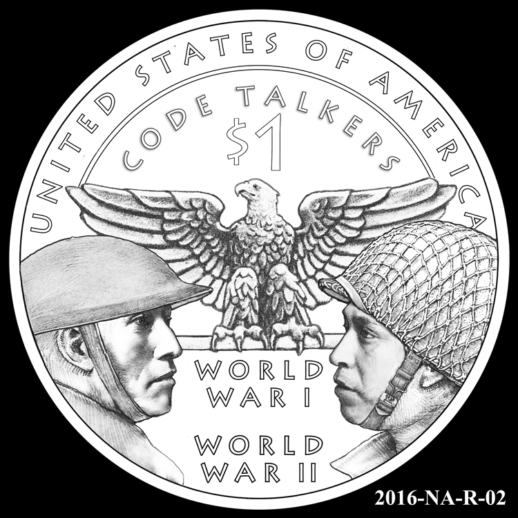 Pos B 2016 P $1 Native American WWI & WWII Code Talkers BU 