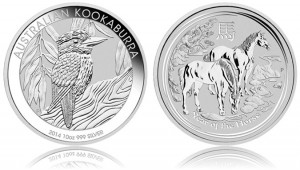Australian Kookaburra and Year of the Horse 10 oz Silver Bullion Coins