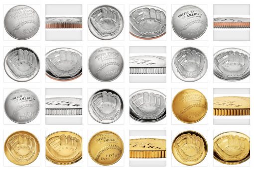 Images of the 2014 National Baseball Hall of Fame Commemorative Coins