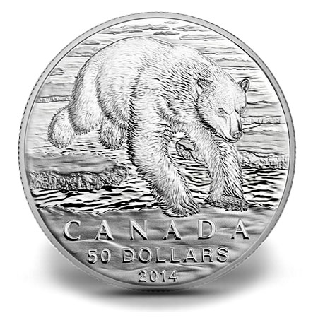 Canadian 2014 $50 Polar Bear Silver Coin