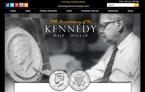 Chief U.S. Mint Engraver Gilroy Roberts Working on Kennedy half-dollar model