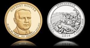 Herbert Hoover Presidential $1 Coin and Shenandoah National Park Quarter