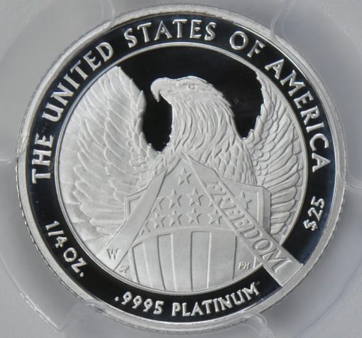 Reverse, 2007 $25 Platinum Eagle, Frosted Freedom variety