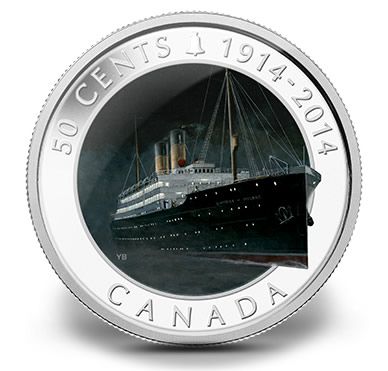 2014 50-Cent RMS Empress of Ireland Silver Plated Coin