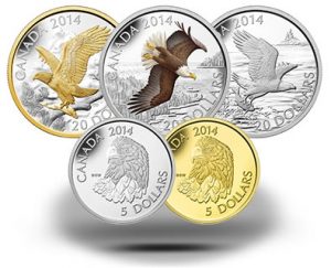 2014 Bald Eagle Series Features 5 Canadian Coins