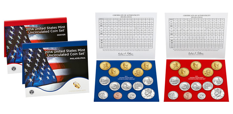 2014 US Mint Uncirculated 28 Coin Set both P&D Sets