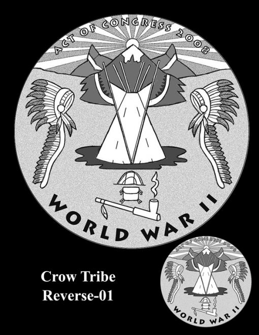 Crow Tribe Code Talkers Gold Medal Design Candidate Crow-R-01