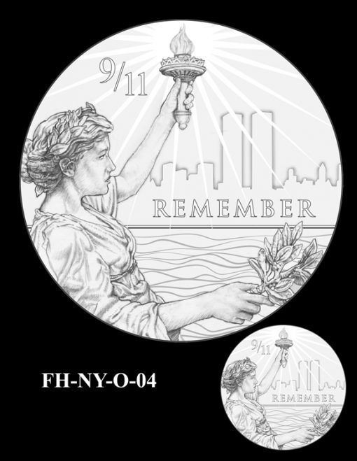 Fallen Heroes National September 11 Memorial and Museum Medal Design Candidate FH-NY-O-04