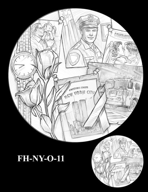 Fallen Heroes National September 11 Memorial and Museum Medal Design Candidate FH-NY-O-11