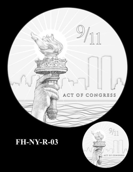 Fallen Heroes National September 11 Memorial and Museum Medal Design Candidate FH-NY-R-03