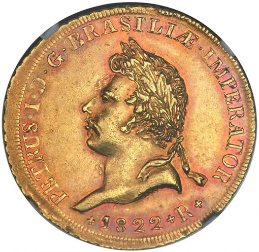 Pedro I gold 6400 Reis 1822-R