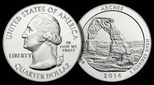 2014 Arches National Park Five Ounce Silver Bullion Coin