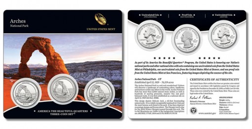 2014 Arches National Park Quarters Three-Coin Set
