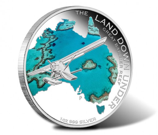 2014 Land Down Under Great Barrier Reef One Ounce Silver Coin