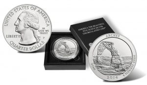 2014 Arches National Park 5 Oz Silver Uncirculated Coin