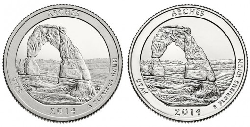 2014 Proof and Uncirculated Arches National Park Quarters