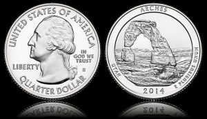 Arches National Park Quarter - Obverse and Reverse