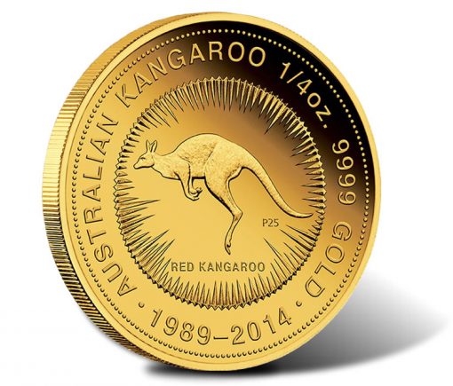 2014 25th Anniversary Australian Kangaroo One-Fourth Ounce Gold Proof Coin