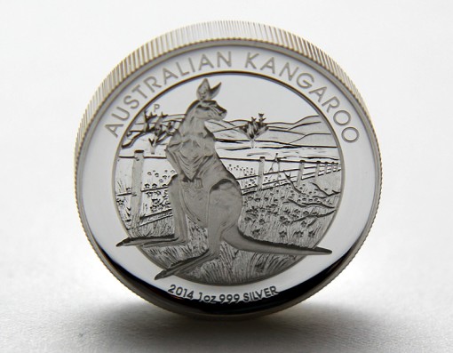 2014 Australian Kangaroo High Relief Silver Coin Standing on Edge