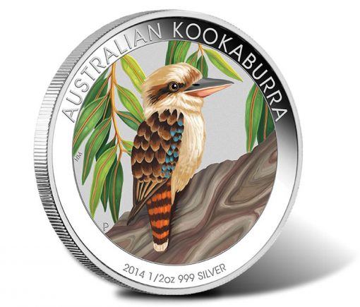 2014 Australian Outback Kookaburra One Half Ounce Silver Coloured Coin