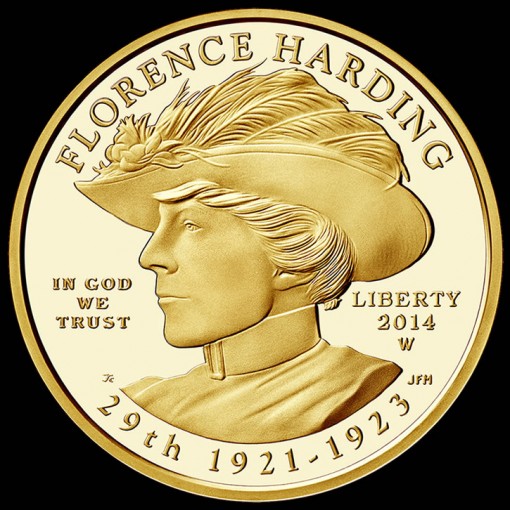 2014-W $10 Proof Florence Harding First Spouse Gold Coin - Obverse